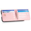 Crocodile Series Samsung Galaxy Z Flip4 5G Plånboksfodral - Rosa