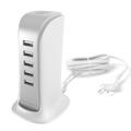 Dudao A5EU 5x USB-laddare med inbyggd EU-strömkabel - 25W - Vit