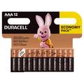 Duracell Basic LR03/AAA Alkaline-batterier - 12 st.