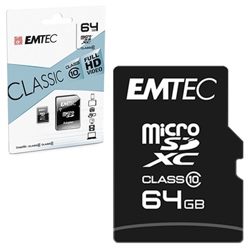 Emtec Classic Class 10 Micro SD-kort - ECMSDM64GXC10CG - 64GB