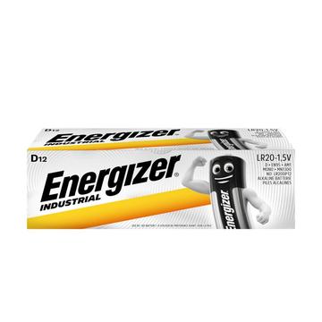 Energizer Industrial LR20/D Alkaline-batterier - 12 st.