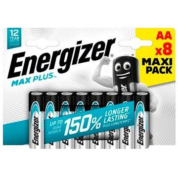 Energizer Max Plus LR6/AA Alkaline-batterier - 8 st.