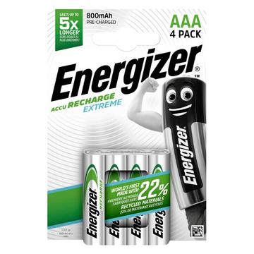 Energizer Recharge Extreme Uppladdningsbara R03/AAA-batterier 800mAh - 4 st.