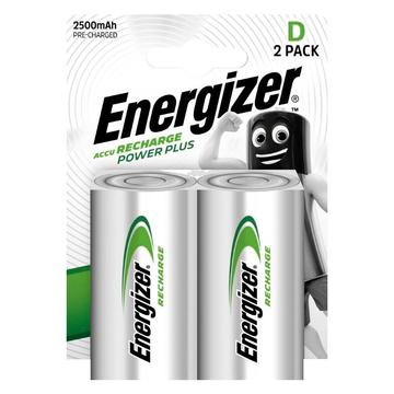 Energizer Recharge Power Plus uppladdningsbara R20/D-batterier 2500mAh - 2 st.