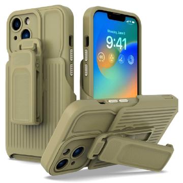 Explorer Series iPhone 14 Plus Hybrid Skal med Bältesspänne - Arme Grön