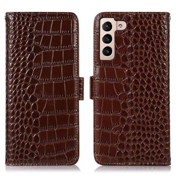 Crocodile Serie Samsung Galaxy S23 5G Läder Plånboksfodral med RFID