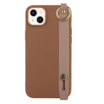 Candy Color iPhone 14 Plus TPU-skal med Handrem - Kaffe