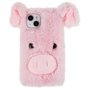 Fluffy Plush iPhone 14 Plus Hybrid Skal