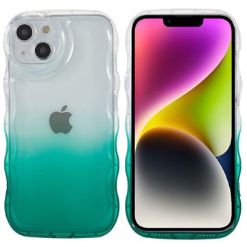 Wavy Edge Gradient iPhone 14 Plus TPU-skal - Arme Grön