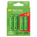 GP ReCyko 2100 Uppladdningsbara AA-batterier 2100mAh - 6 st.