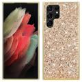 Glitter Series Samsung Galaxy S23 Ultra 5G Hybrid Skal - Guld