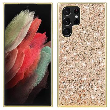 Glitter Series Samsung Galaxy S23 Ultra 5G Hybrid Skal - Guld