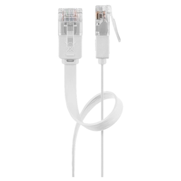 Goobay RJ45 U/UTP CAT 6 Flat Nätverkskabel - 7m - Vit