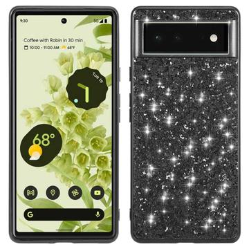 Google Pixel 8a Glitter Series Hybrid Skal - Svart