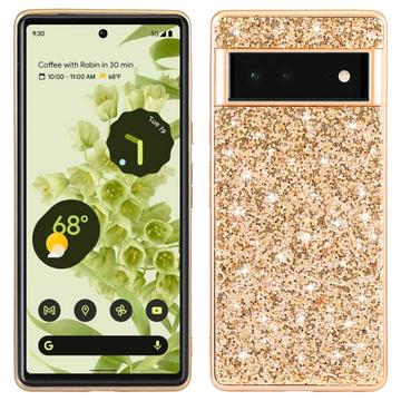 Google Pixel 8a Glitter Series Hybrid Skal - Guld