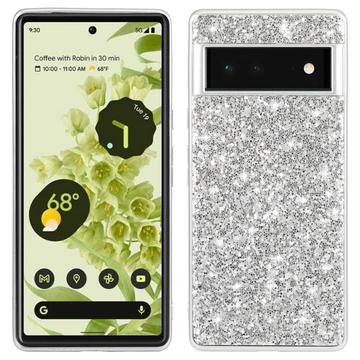 Google Pixel 8a Glitter Series Hybrid Skal - Silver