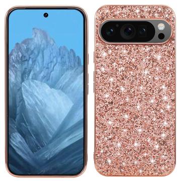 Google Pixel 9/9 Pro Glitter Series Hybrid Skal - Roséguld