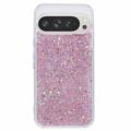 Google Pixel 9 Pro XL Glitter Flakes TPU-skal - Rosa