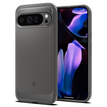 Google Pixel 9 Pro XL Spigen Rugged Armor TPU Skal - Marmorgrå