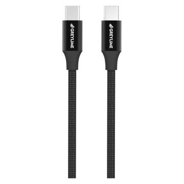 GreyLime 60W flätad USB-C / USB-C-kabel - 1 m - Svart