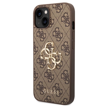 Guess 4G Big Metal Logo iPhone 14 Hybrid Skal - Svart