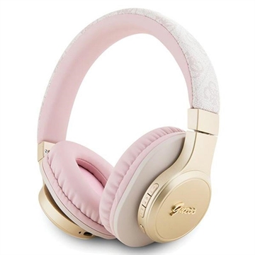 Guess 4G Bluetooth-hörlurar med skriven logotyp - Rosa