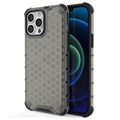 Honeycomb Armored iPhone 14 Pro Hybrid Skal - Svart