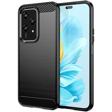 Honor 200 Lite Borstat TPU Skal - Kolfiber - Svart