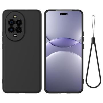 Huawei Nova 13 Pro Flytande silikon skal med handrem - Svart