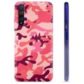 Huawei Nova 5T TPU-Skal - Rosa Kamouflage