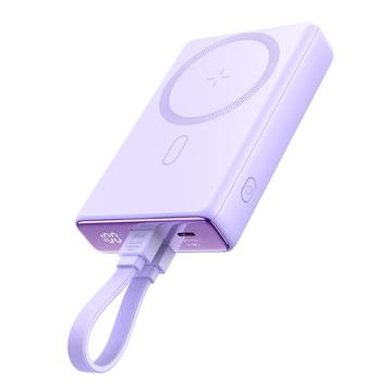 JOYROOM JR-PBM01 PD 20W 10000mAh magnetisk trådlös laddare med inbyggd kabel / kickstand - lila