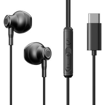 Joyroom EC07 Metal Half-In-Ear USB-C hörlurar med mikrofon - Svart