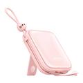 Joyroom JR-L008 Cutie Power Bank 10000mAh med USB-C & Lightning-kablar - 22.5W - Rosa