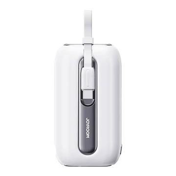 Joyroom JR-L012 färgglad 10000mAh Power Bank - USB-C & Lightning-kabel, 22.5W - Vit