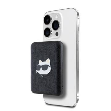 Karl Lagerfeld Präglad MagSafe Power Bank 5000mAh - Choupette Huvud - Svart