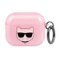 Karl Lagerfeld Glitter Choupette Head AirPods 3 TPU-skal - Rosa