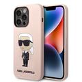 iPhone 15 Pro Karl Lagerfeld Ikonik Silikonskal - Rosa