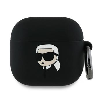 AirPods 4 Karl Lagerfeld Karl Head 3D Silikonskal - Svart