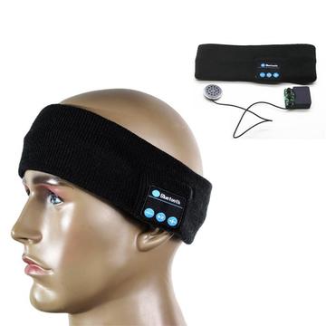 Stickat Bluetooth-pannband för sport, handsfree-samtal - Svart