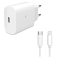 Dux Ducis C60 USB-C Laddare med Lightning Kabel - 20W - Vit