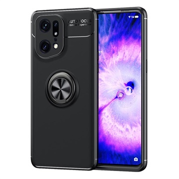 Oppo Find X5 Pro Magnetiska Ring Grip Skal - Svart