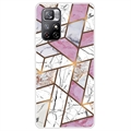 Xiaomi Redmi Note 11 Pro/Note 11 Pro 5G Marble Pattern IMD TPU-Skal - Vit / Rosa