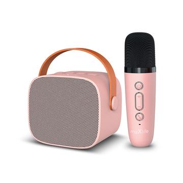 Maxlife MXKS-100 Bluetooth-karaokehögtalare med mikrofon - rosa