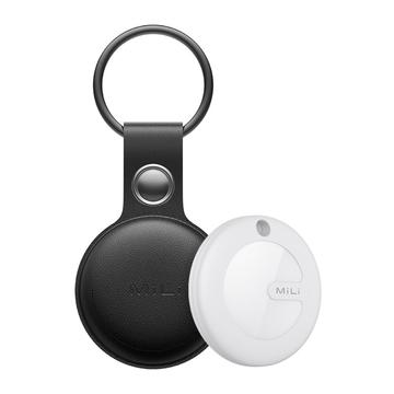 MiLi HD-P16 Bluetooth Tracker / Keyfinder för iOS med nyckelring i läder - Svart