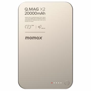 Momax Q.Mag X2 20000mAh magnetisk trådlös powerbank - Titan guld