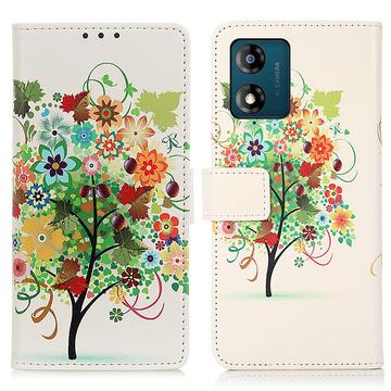 Motorola Moto E13 Glam Series Plånboksfodral - Blommande Träd / Färgrik