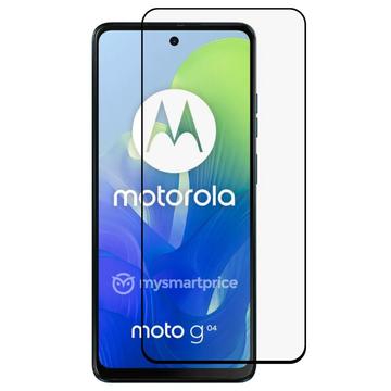 Motorola Moto G04 Heltäckande Härdat Glas Skärmskydd - 9H - Svart Kant