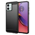 Motorola Moto G84 Borstat TPU Skal - Kolfiber