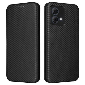 Motorola Moto G84 Flipfodral - Kolfiber - Svart