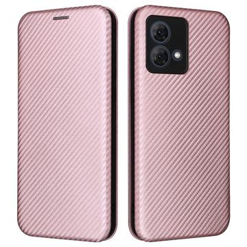 Motorola Moto G84 Flipfodral - Kolfiber - Roséguld